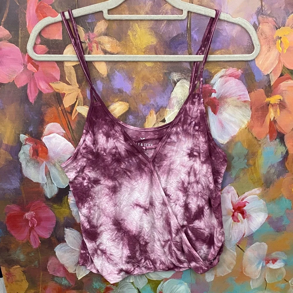 3/$20 Aerie Purple Tie-Dye Camisole - Picture 3 of 7